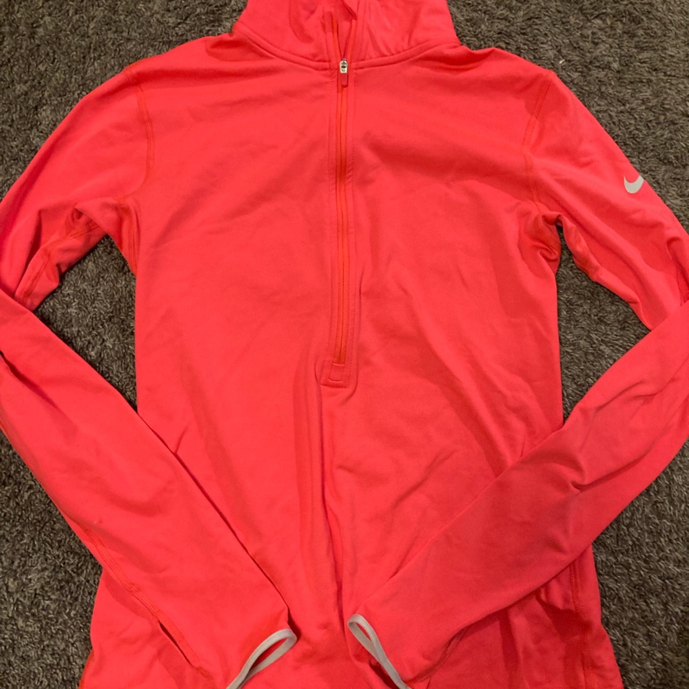 Nike neon pink, size medium, athletic long sleeve top.